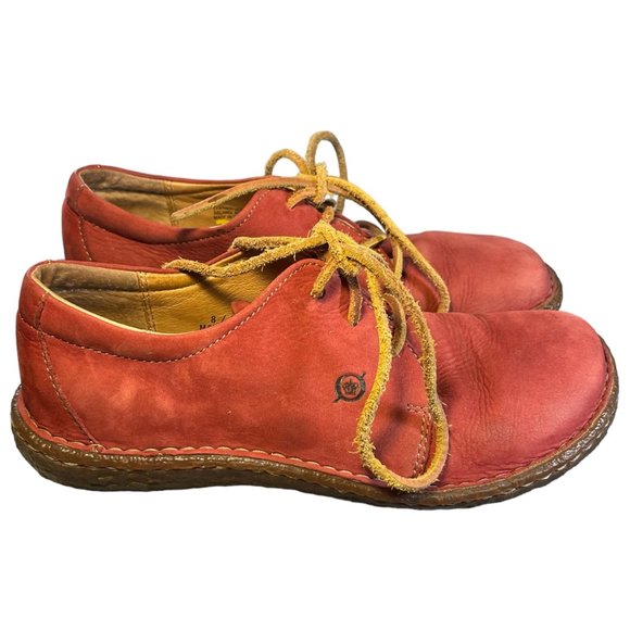 Born Shoes - Born Concept W1808 Women's Oxford Shoes Casual Suede Walking Red Size US 8 EU 39